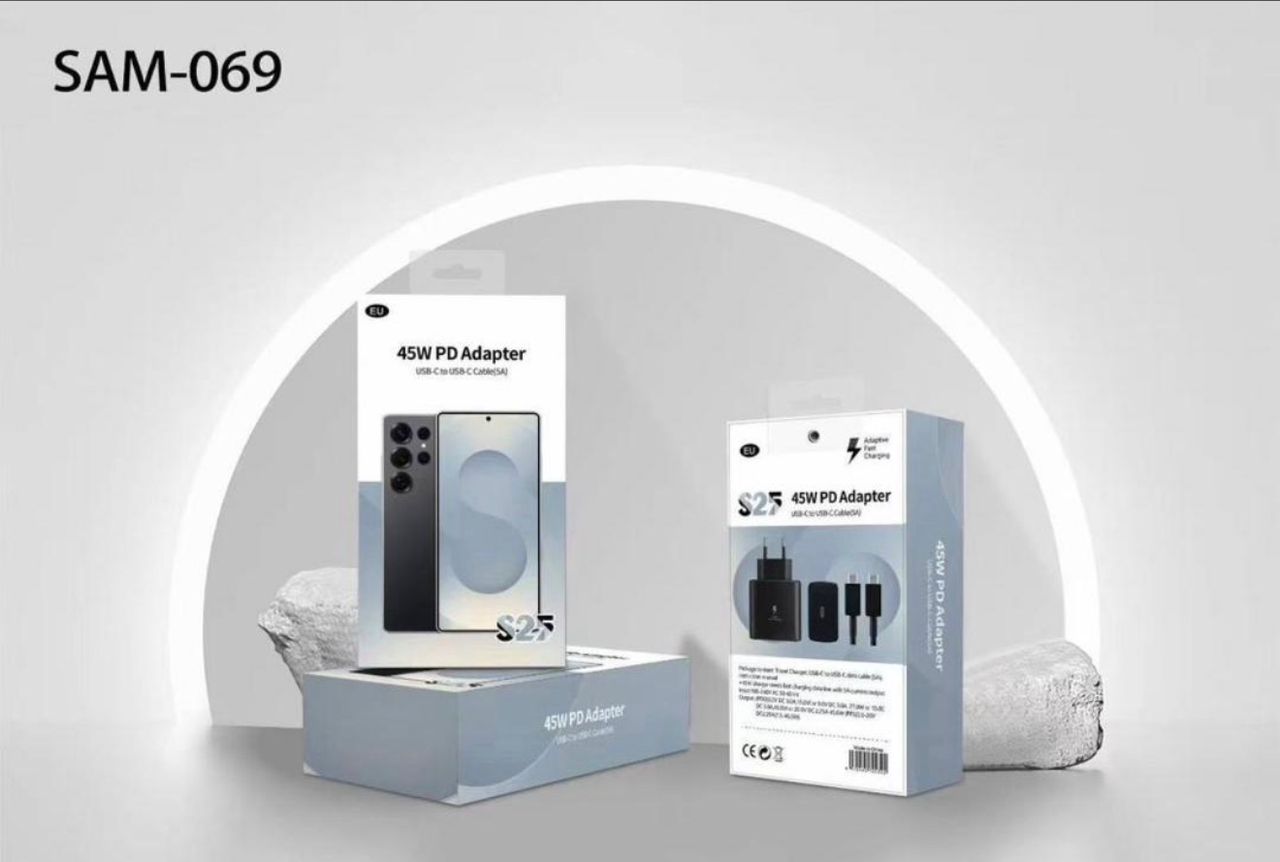 Adaptateur Secteur 45W PD SAM 069 S25 Ultra-Rapide (USB-C & USB-A)